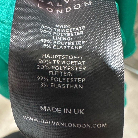 Worn 1x. Galvan evening dress. Forest green. US 8. Shows normal signs of wear. - Picture 8 of 10